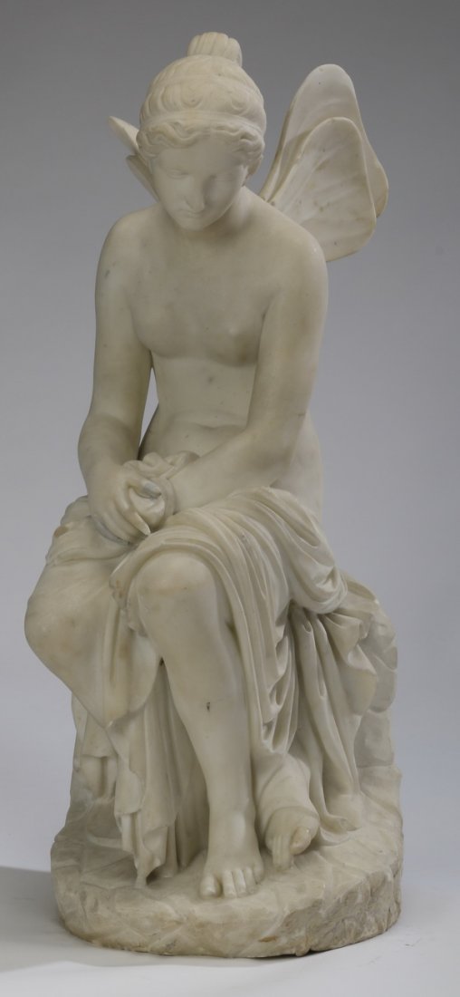 19th c. Continental marble sculpture, Psyche (1 of 5)