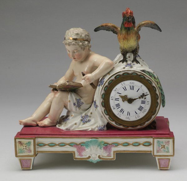Early 20th c. German porcelain mantel clock (1 of 9)