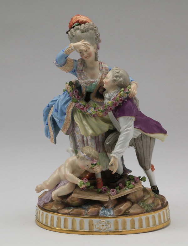 19th c. Meissen figural grouping, marked (1 of 7)