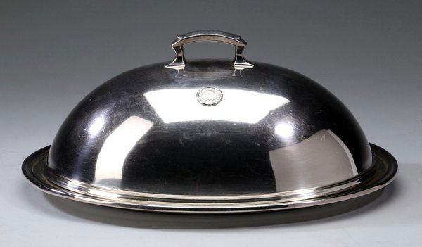 Silver plate serving platter, 14" long (1 of 2)