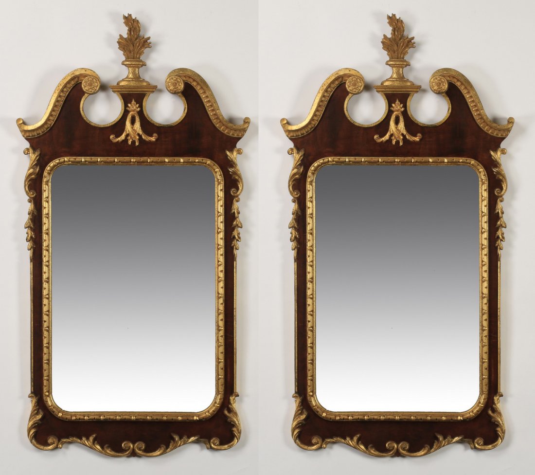 (2) Italian carved and parcel gilt mirrors (1 of 1)