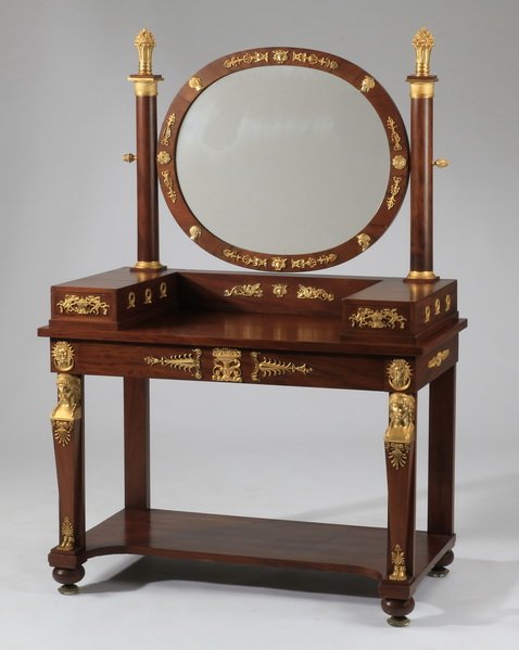 19th c. French mahogany dressing table (1 of 5)