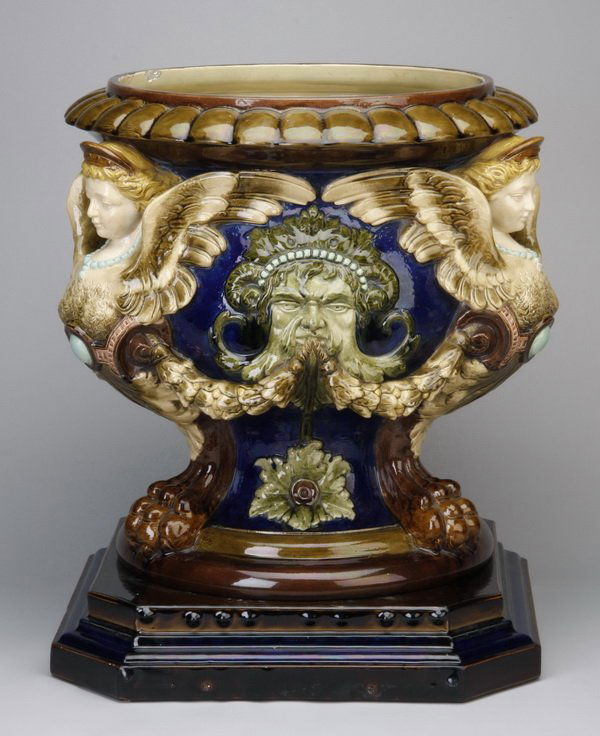 19th c. Italian majolica jardiniere (1 of 7)