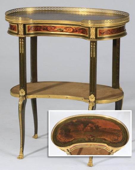19th c. French petite hand painted table (1 of 4)