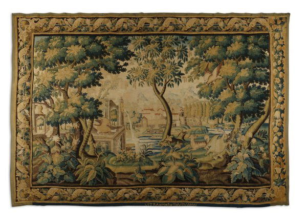 18th c. French verdure aubusson tapestry (1 of 9)