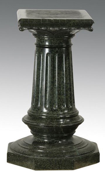 Oversized carved verde marble pedestal (1 of 4)