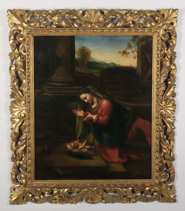 19th c. O/c after Correggio, 43"h (1 of 4)