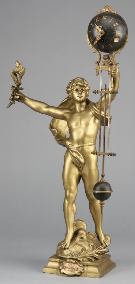 19th c. figural French swinger clock (1 of 5)