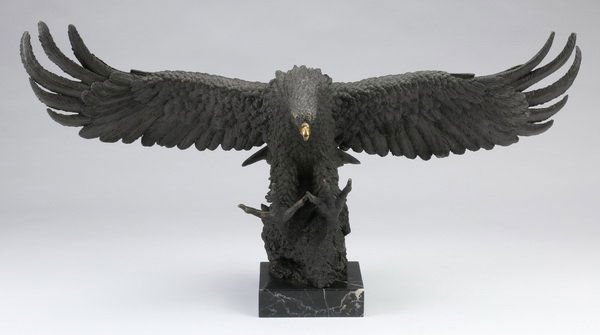 Mid 20th c. bronze eagle sculpture (1 of 7)