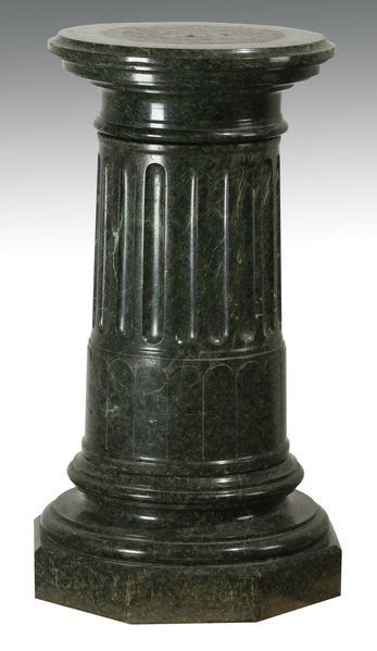 Early 20th c. carved verde marble pedestal (1 of 3)