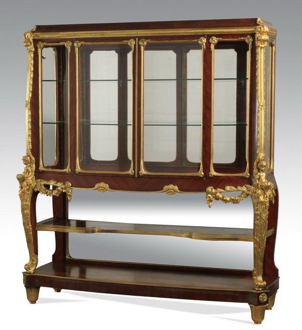 Fine 19th c. French dore' bronze mtd cabinet (1 of 3)