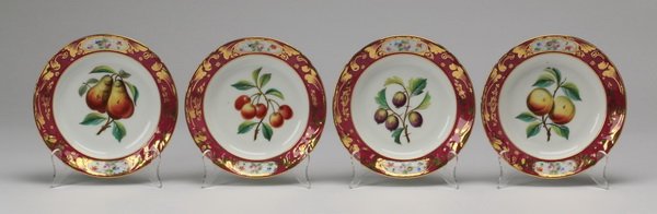 (4) 19th c. Dresden porcelain plates (1 of 4)