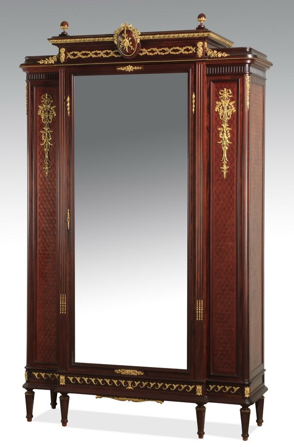 19th c. French inlaid, bronze mounted armoire (1 of 5)
