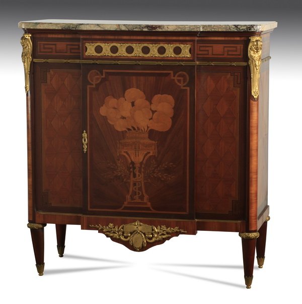 19th c. French marble top ormolu mtd cabinet (1 of 5)