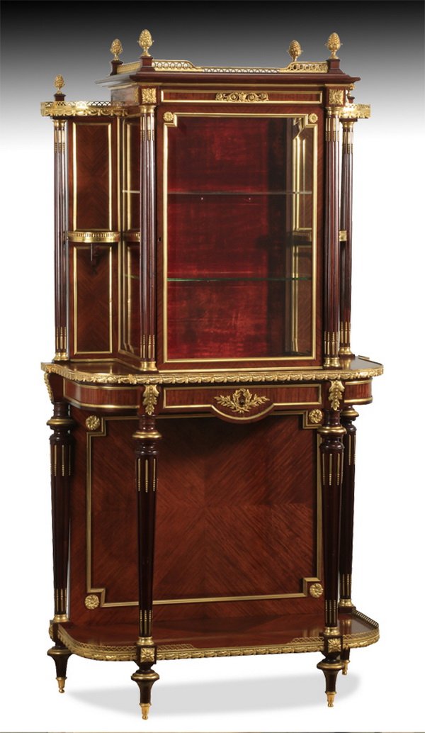 19th c. French dore' bronze mounted vitrine (1 of 3)