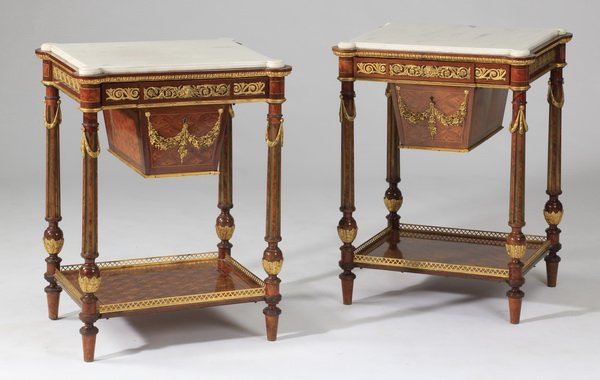 (2) 19th c. French ormolu mtd smoking tables (1 of 6)