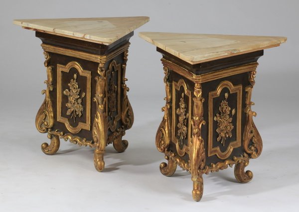 (2)  Louis XV style paint decorated tables (1 of 3)