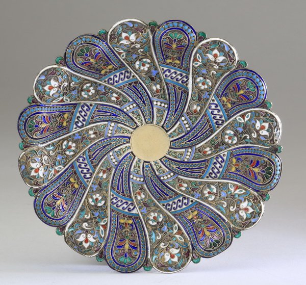 Russian plate, enamel over sterling (1 of 4)