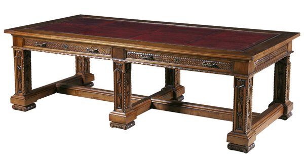 Oversized 19th c.Italian walnut library table (1 of 1)