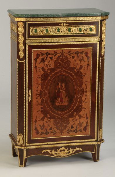 19th c. French inlaid, bronze mounted cabinet (1 of 5)