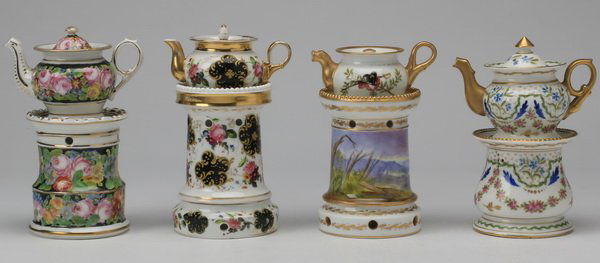 (4) Continental teapots on warming stands (1 of 7)