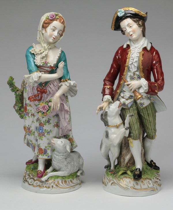 (2) Early 20th c.Sitzendorf figurines, marked (1 of 7)