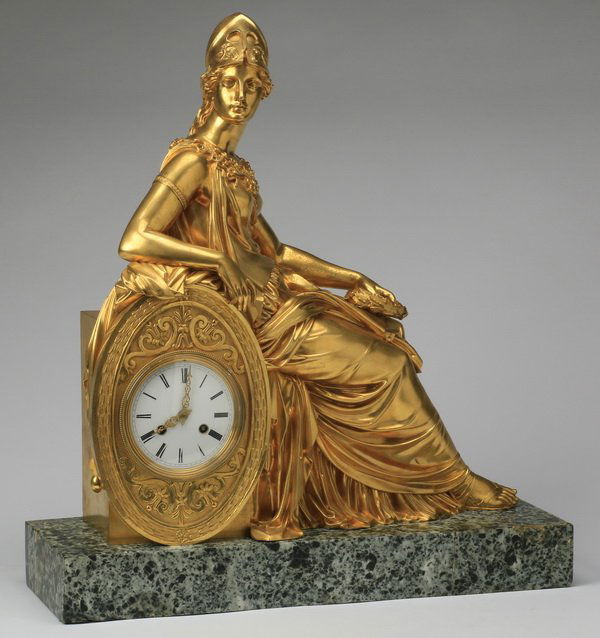 19th c. French gilt bronze figural clock (1 of 7)