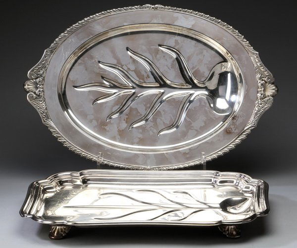 (2) Silver plate well and tree platters (1 of 1)