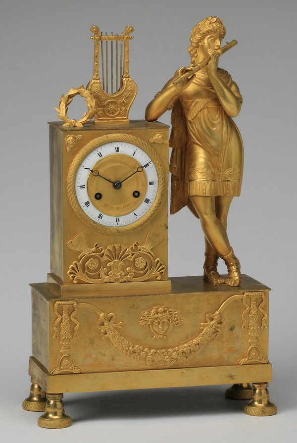 19th c. French gilt bronze figural clock (1 of 7)