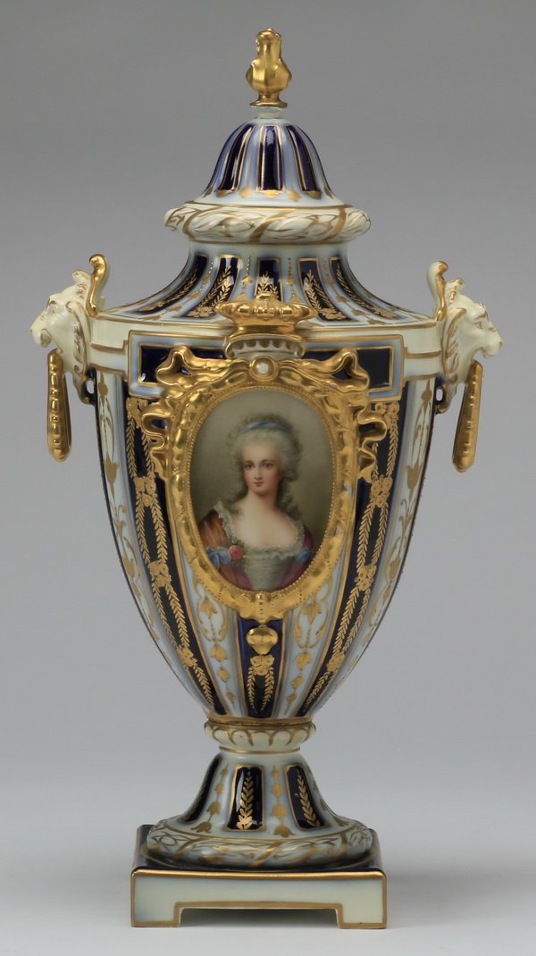 Early 20th c. German porcelain urn, 16"h (1 of 6)