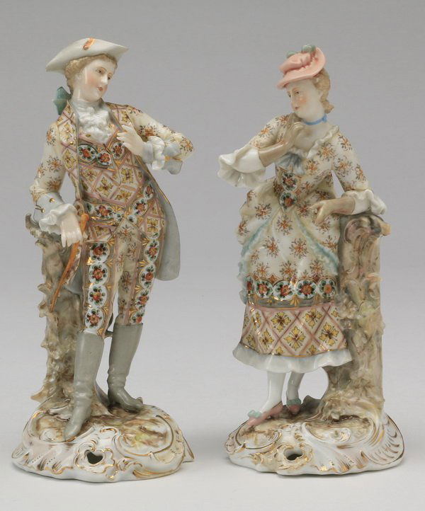 (2) 19th c. Old Volkstedt figurines, marked (1 of 7)
