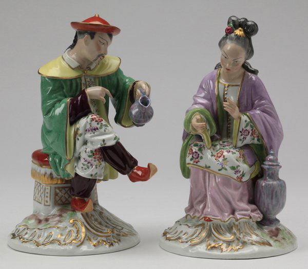 (2) 19th c. French porcelain figurines, 11"h (1 of 7)