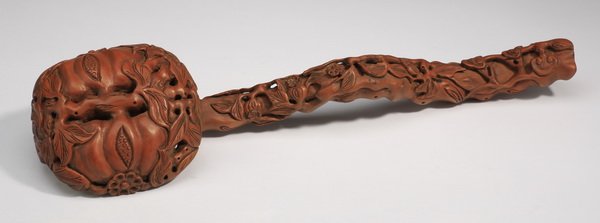 Chinese ruyi scepter with carved pomegranates (1 of 6)