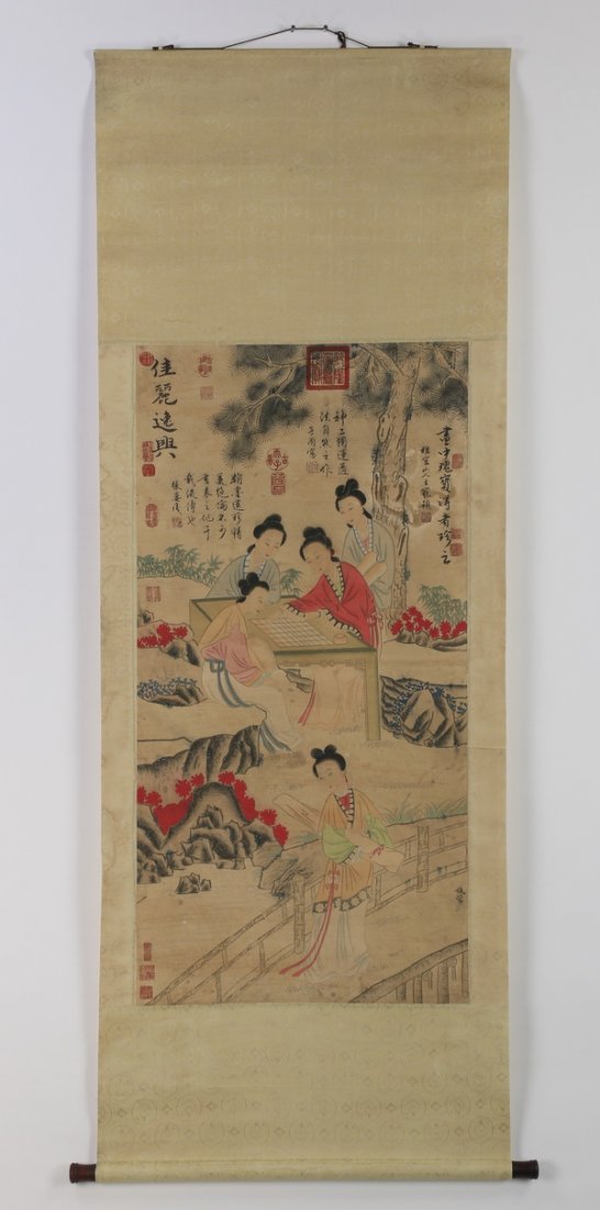 Chinese ink and watercolor hanging scroll (1 of 8)