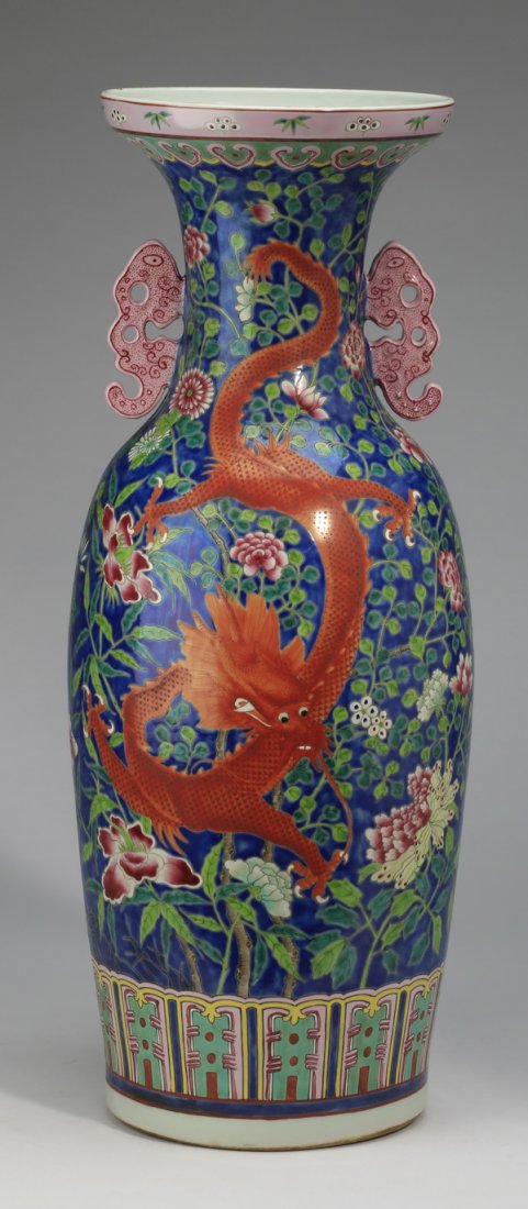 Very Large Chinese baluster vase, 25"h (1 of 10)