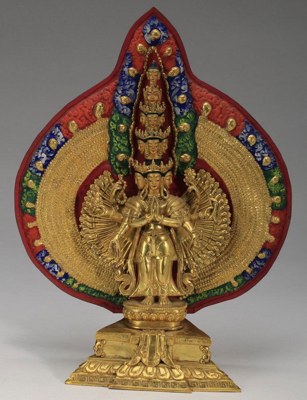 Polychrome decorated Sino-Tibetan bronze (1 of 10)