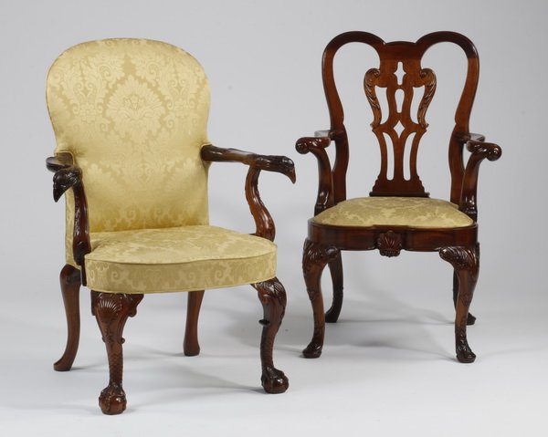 (2) Chippendale style armchairs (1 of 6)
