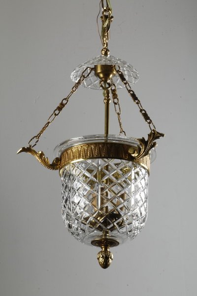Bell jar lantern-style crystal chandelier (1 of 4)