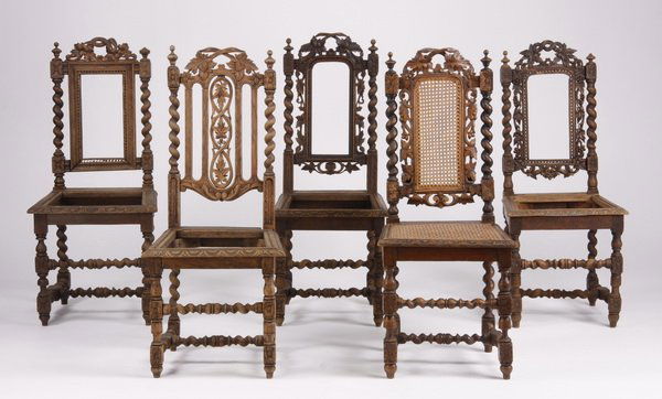 (5) French carved oak chairs (1 of 1)