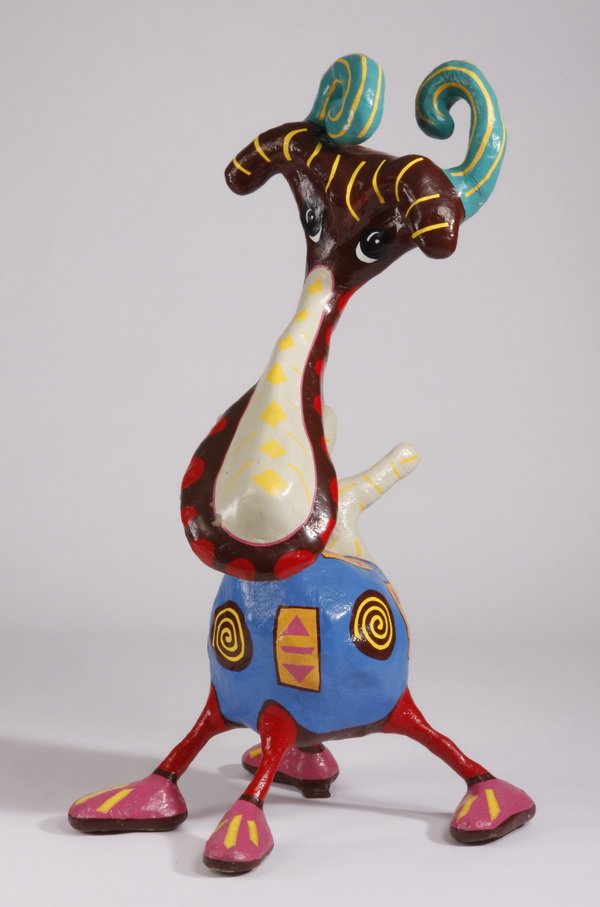 57"h polychrome figural sculpture (1 of 2)
