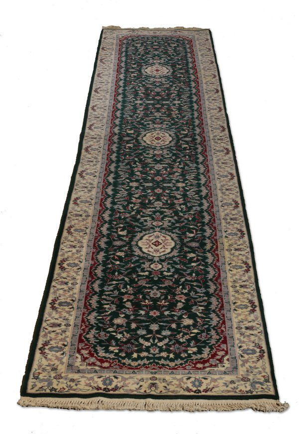 Hand knotted Indo Persian runner, 14' long (1 of 6)