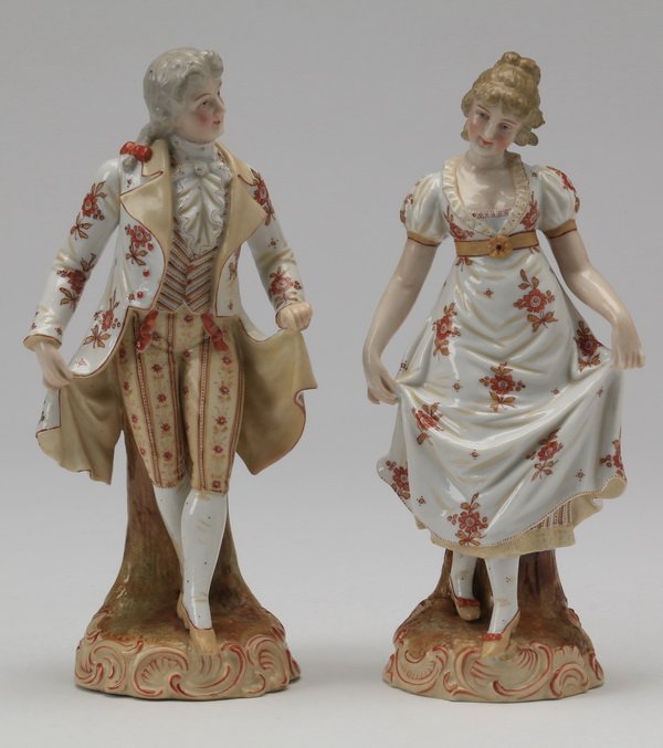 (2) Early 20th c. German porcelain figurines (1 of 7)