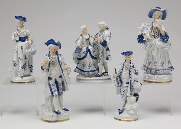 5-pc group of Continental figurines (1 of 8)