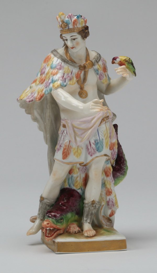 19th c. German porcelain figurine, 8"h (1 of 7)