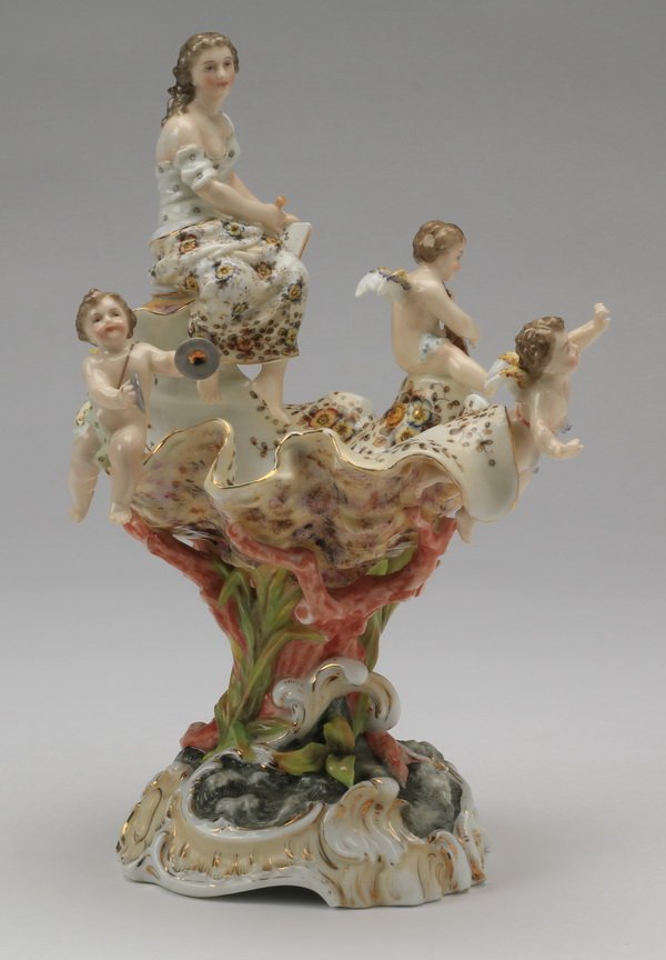 19th c.German porcelain figural compote, 11"h (1 of 7)