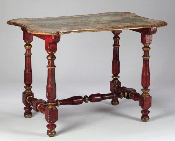 Baroque Revival decoupage center table 19th c (1 of 3)
