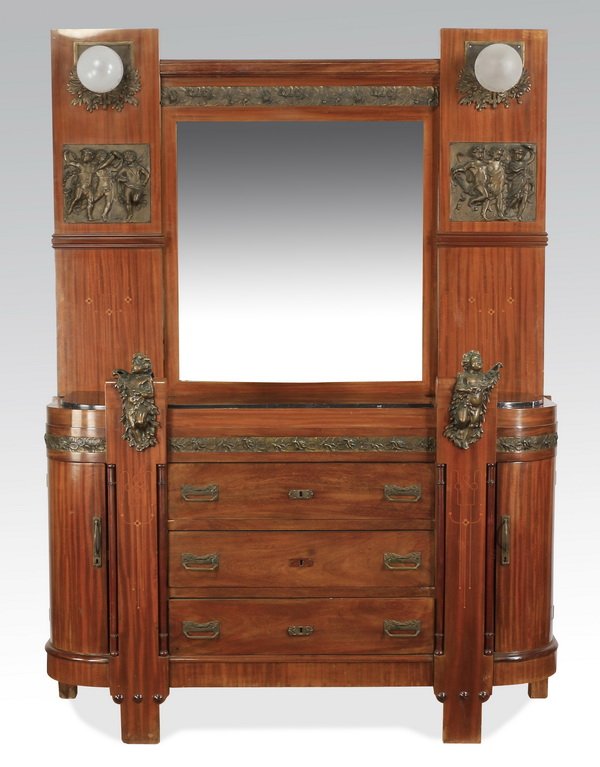Italian mahogany marble top dresser, c. 1910 (1 of 5)