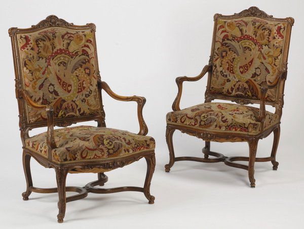 (2) 19th c. French Provincial style armchairs (1 of 4)