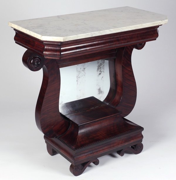 19th c. American Empire console table, 36"h (1 of 2)