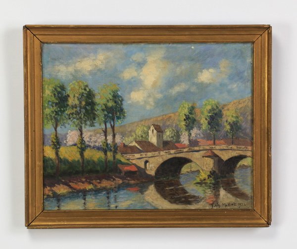 Jean-Charles Millet signed O/c, early 20th c. (1 of 4)